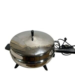 Farberware 12" Electric Frypan Skillet 310-B 312B Tested Working Stainless Steel